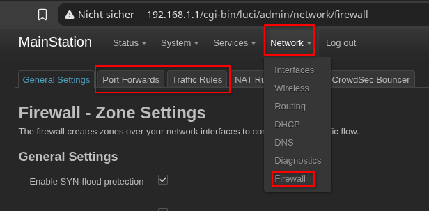 path to firewall